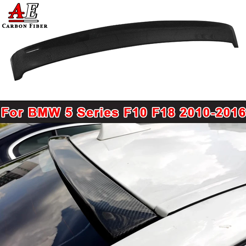 For BMW 5 Series F10 F18 520 525 530i 2010-2016 Carbon Fiber Rear Trunk Window Roof Spoiler Tail Wing Car Exterior  Top Spoiler