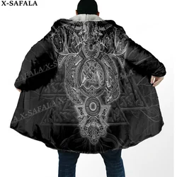 Norse Mythology Vegvisir Viking Symbol Thick Warm Hooded Cloak Men Overcoat Coat Windproof Fleece Cape Robe Hooded Blanket-10