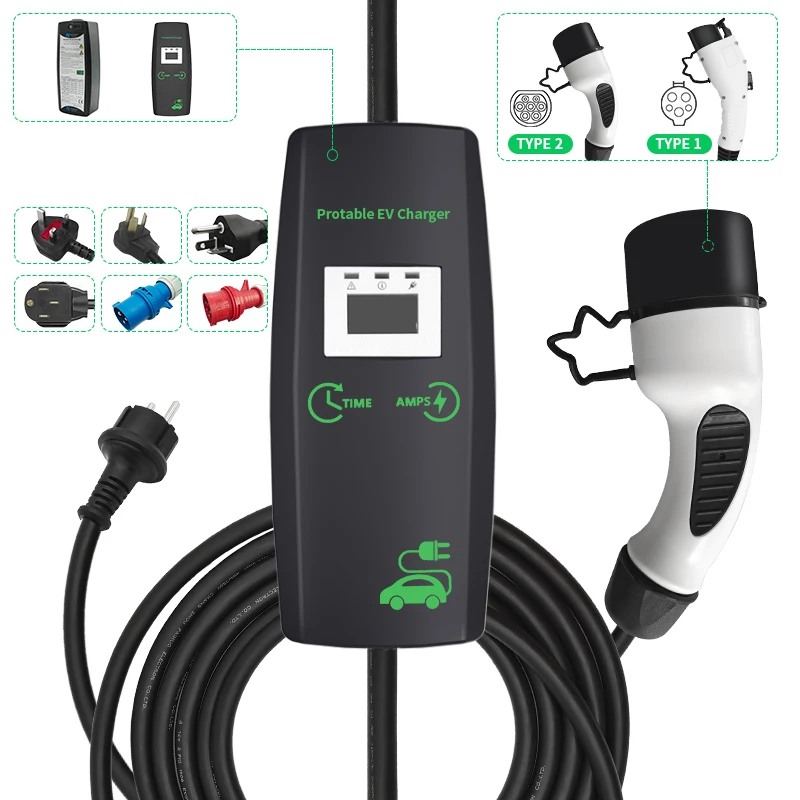 SAEJ1772 Level 2 portable Wallbox Electric Car Charge EV Charging Station 3.6kw TYPE 1 Ev fast Charger