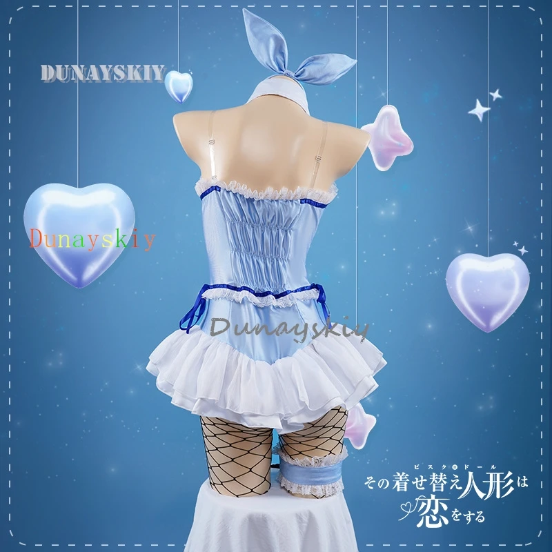 Disfraz de Anime Kitagawa Marin Lovely Bunny Girl para mujer, traje de Cosplay para Halloween, traje de fiesta de juegos de rol de Pascua, ropa