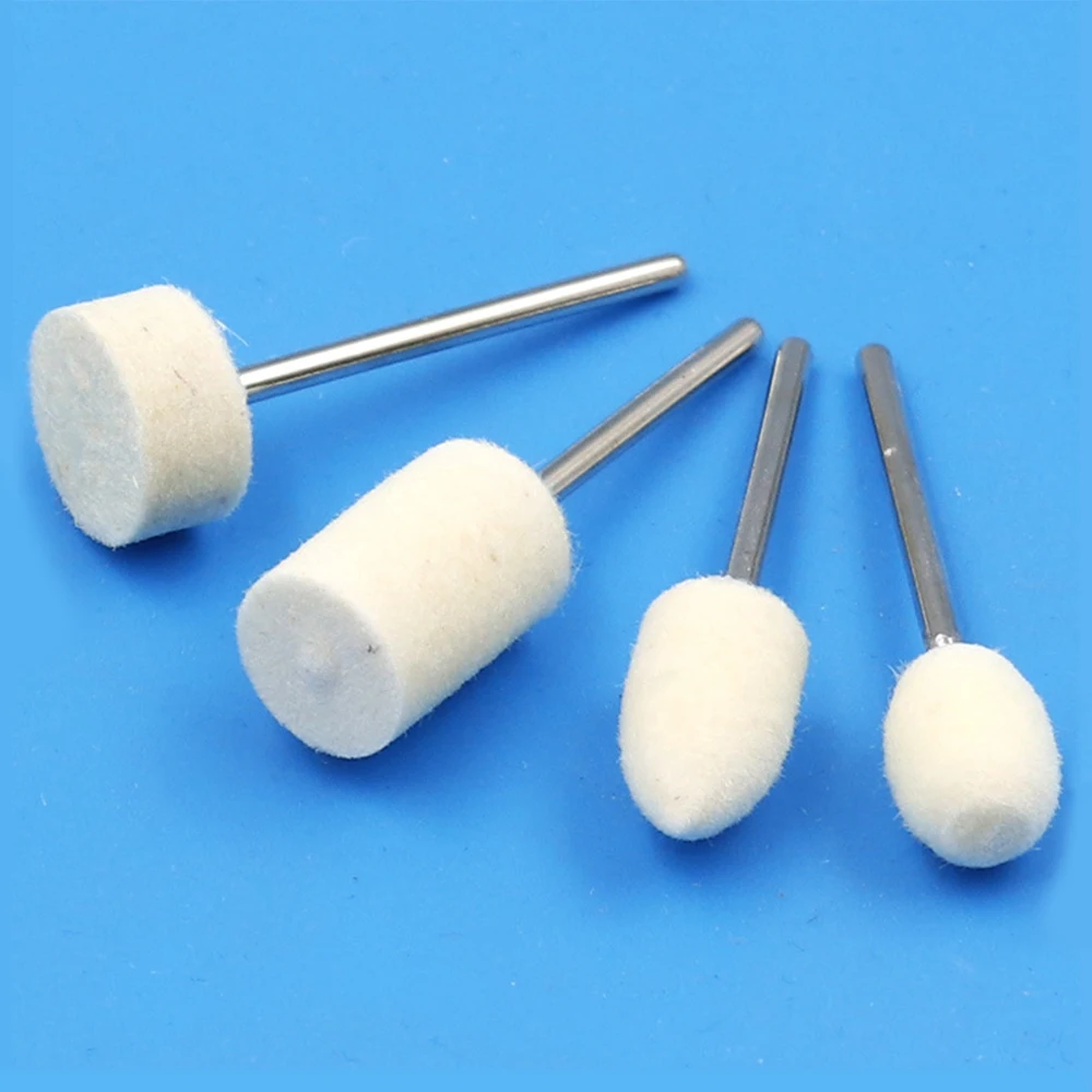 12 Pc Wool Felt Mounted Polishing Buffing Wheel Metal Plastic Mould Fine Polishing  2.35mm Shank