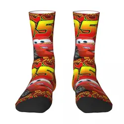 Funny 95 To Race Lightning Mcqueen Cars Basketball Socks Polyester Long Socks for Women Men Breathable