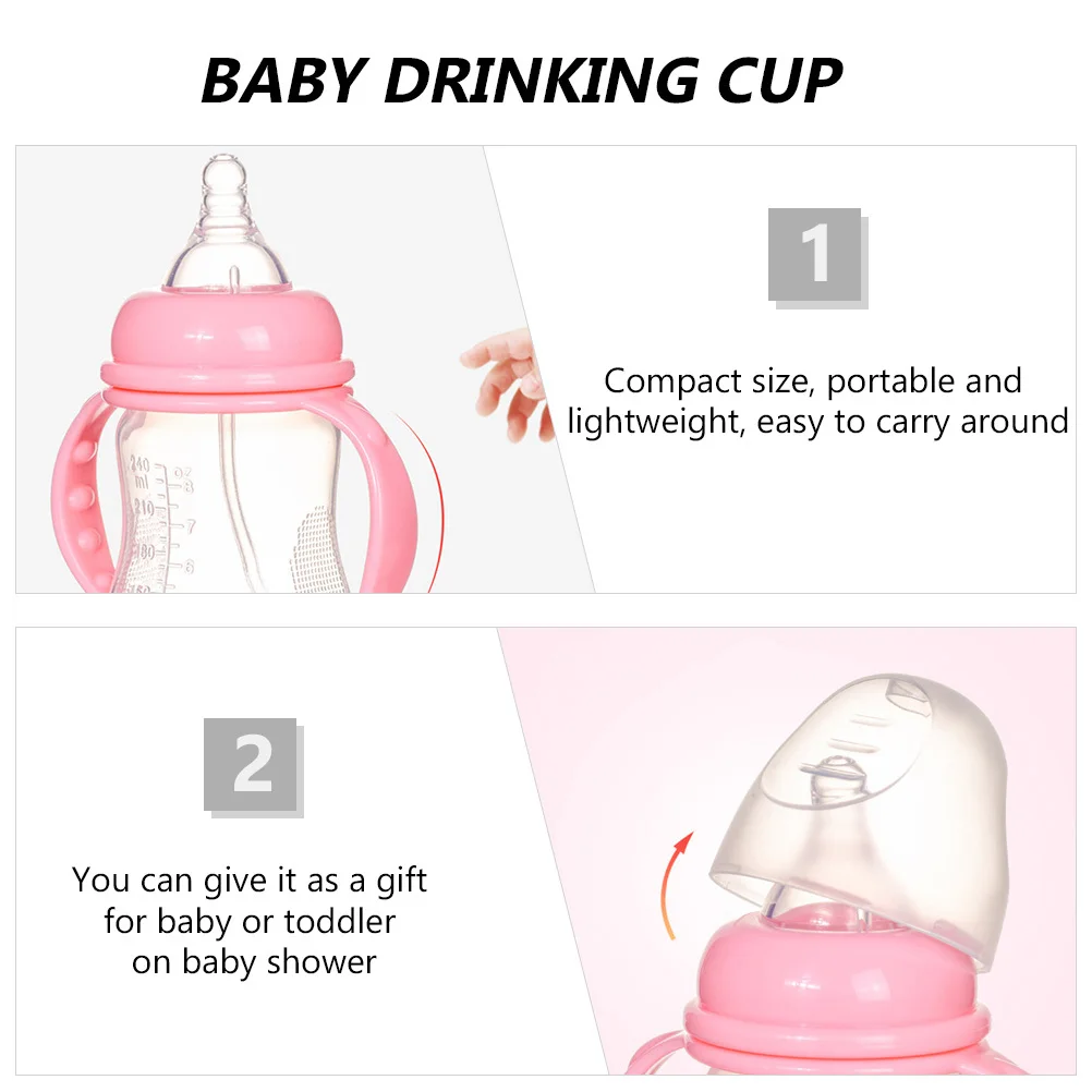

Kids Milk Bottle Portable Water Drinking Cup Trainer for Baby Infant Toddler Child Easy Clean Safe Durable PP Material Baby