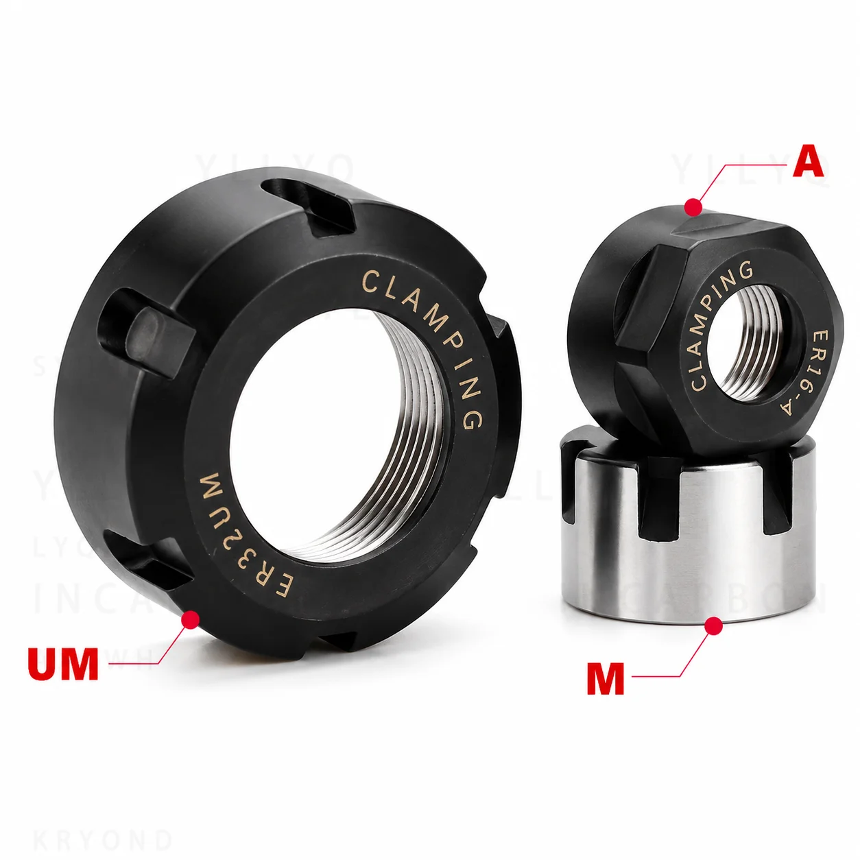 ER8 ER11 ER16 ER20 ER25 ER32 ER40 NUT A M UM ER Nut ER11 Nut for ER Collet and Tool Holde Bracket Tool Extension Rod