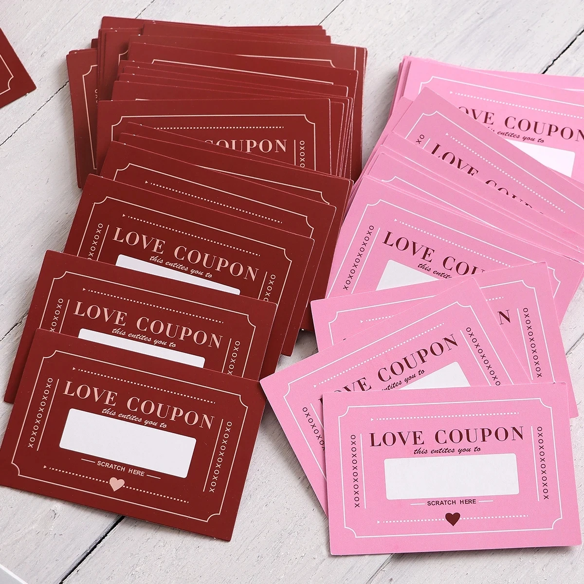 20 Pieces Scratch-Off Love Coupons DIY Valentine'S Day Love Coupons Creative Birthday Gifts For Boyfriends Funny Party Game Card