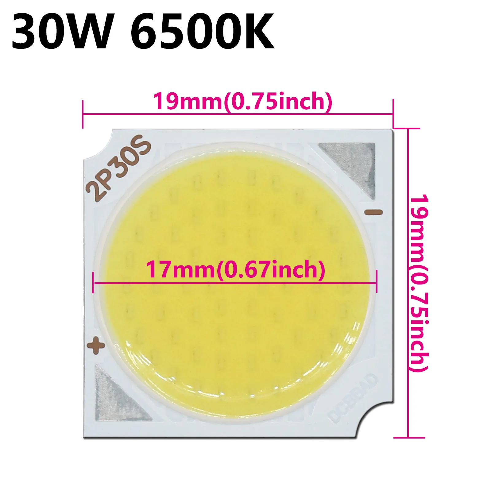 1 pz Full Power DC90-96V 30W LED COB Chip CRI≥ 80 LED LightEmitting diodo 300mA Chip 19x17MM per faretto LED fai da te lampadina da incasso