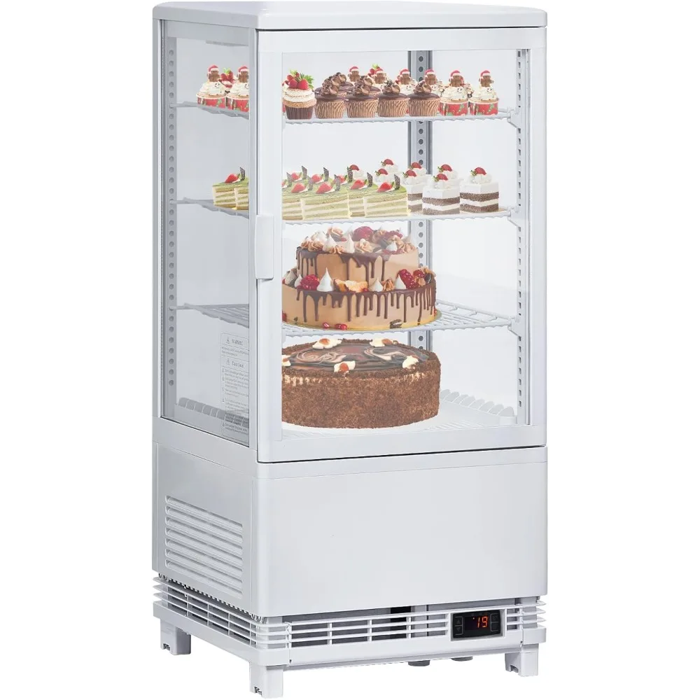 Commercial Display Refrigerator, 2.7 Cu. Ft./78L Countertop Pastry Refrigerated Display Case with Led Lighting, Air-Cooling, Fro