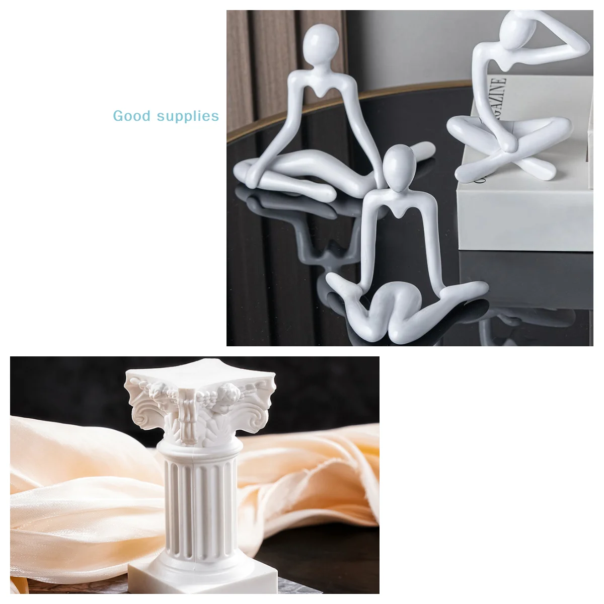 1PC Thinker Statue Collectible Resin Abstract Art Sculpture Desktop Ornaments Christmas Gifts Home Decor For Office Study Shelf