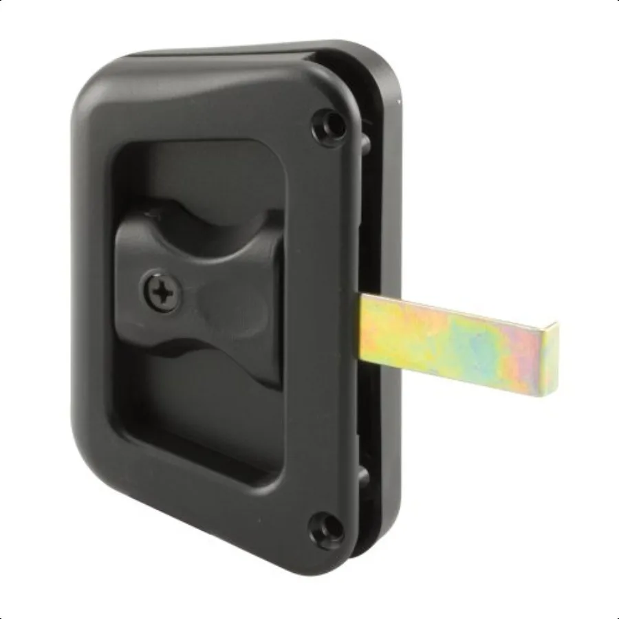 A 187 Black Plastic Hat Section Screen Door Handle and Latch Single Pack