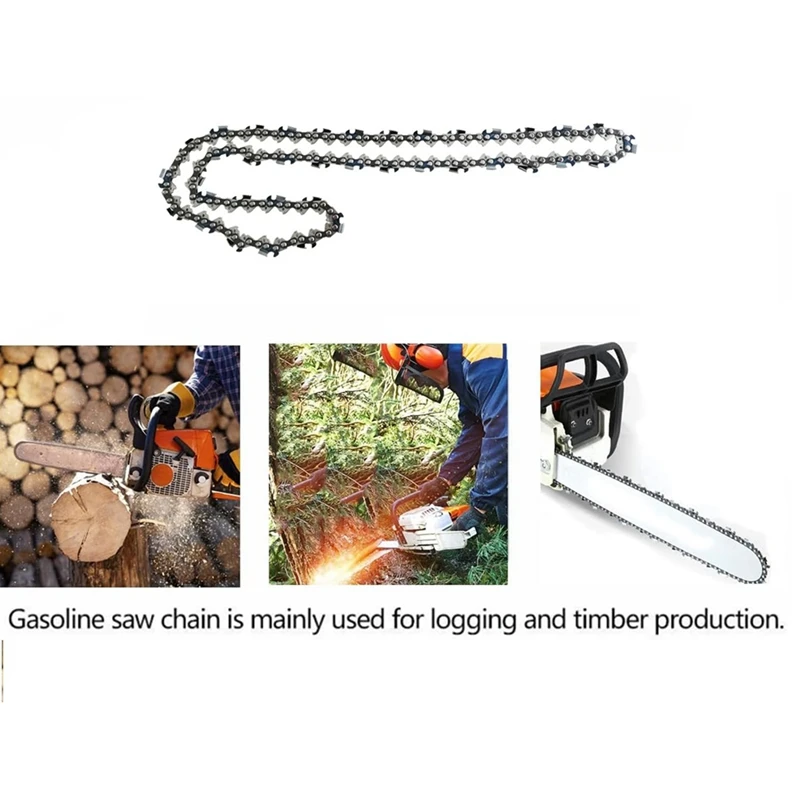 1 Piece Chainsaw Chain Universal 325 Big 8-Angle Chain Silver & Black Alloy Steel 38T/76E Gasoline Logging Saw Blade