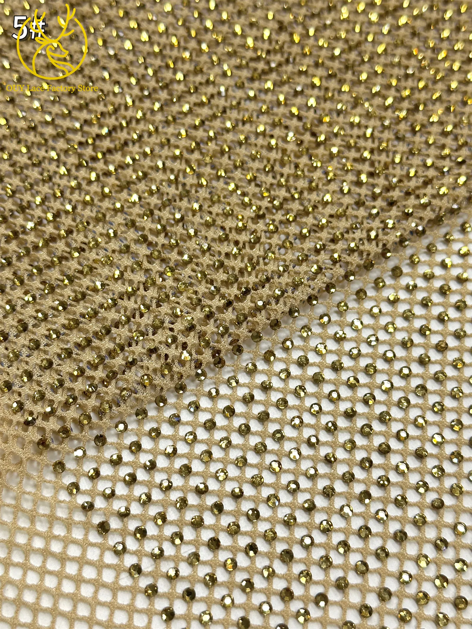 2,5 Yards Hochwertiger Dubai Edelstein-Netzspitzenstoff Hochqualitative Afrikanische Spitze Nigerianischer Steinspitzenstoff für Damen-Abendkleider – Detail 14