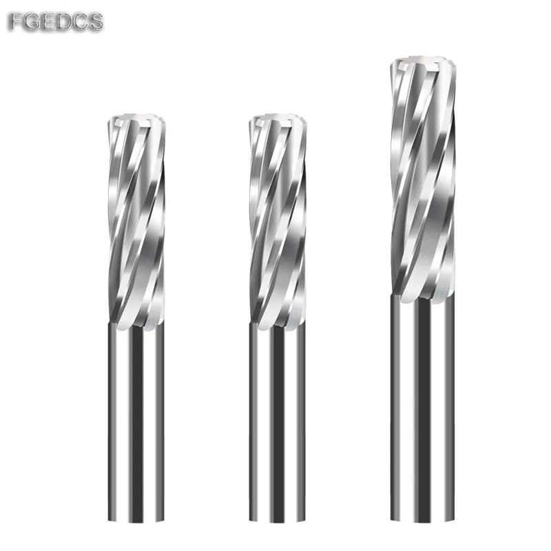 Fresa a spirale in metallo duro flauto a spirale non rivestito H7 tolleranza Chucking alesatore taglierina in acciaio per metallo 4/6 flauti utensili da taglio CNC 1-20mm