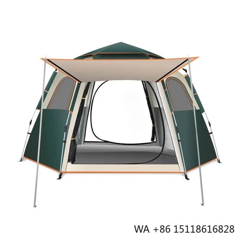 Premium Hexagonal Single Layer Tent Factory Cost Secure Stable 4 Season Portable Professional Camping Tent