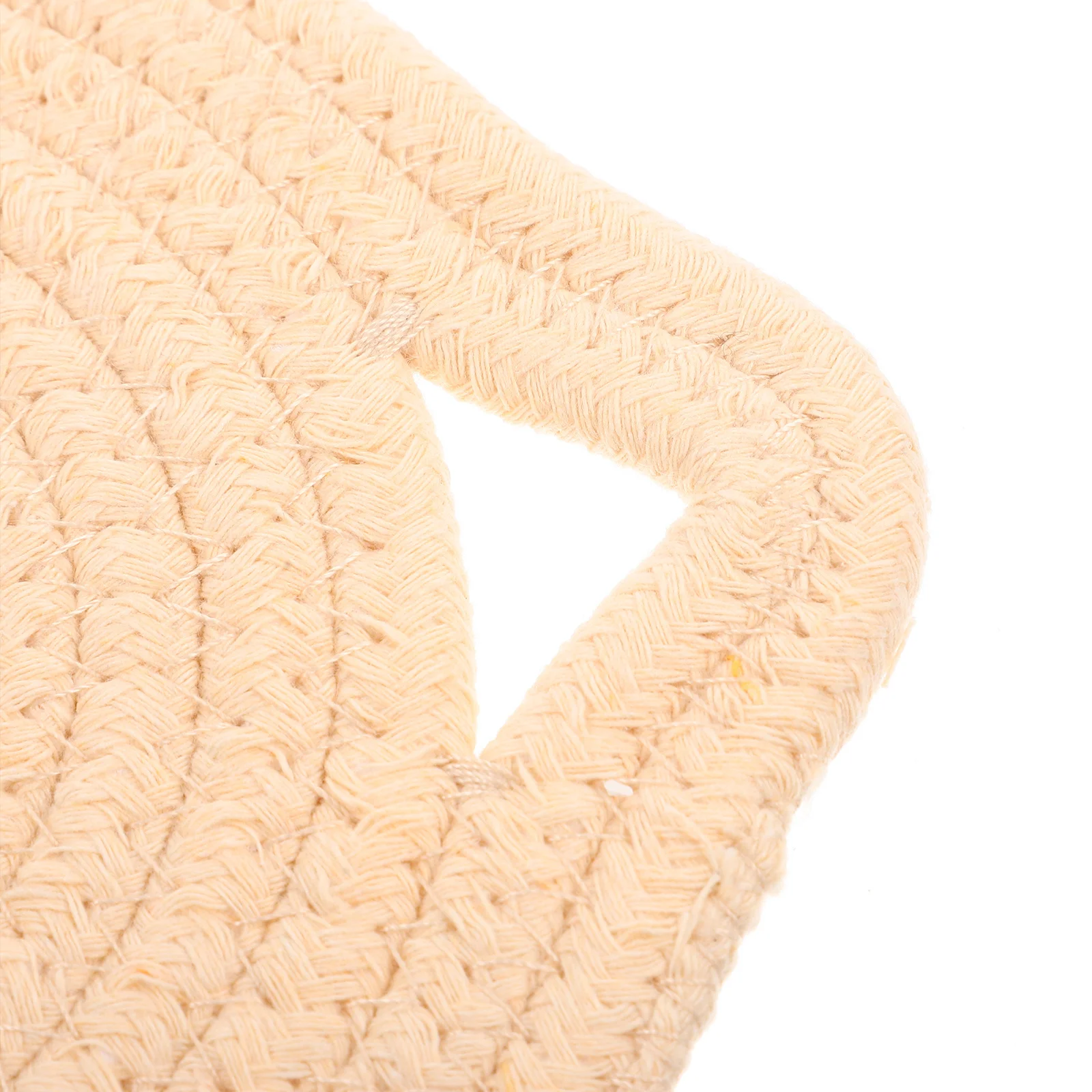 

4Pcs Cat Ears Placemat Cotton Rope Woven Round Place Mat Dining Table Decor Heat Resistant Cutlery Mat Cotton Rope Cushion