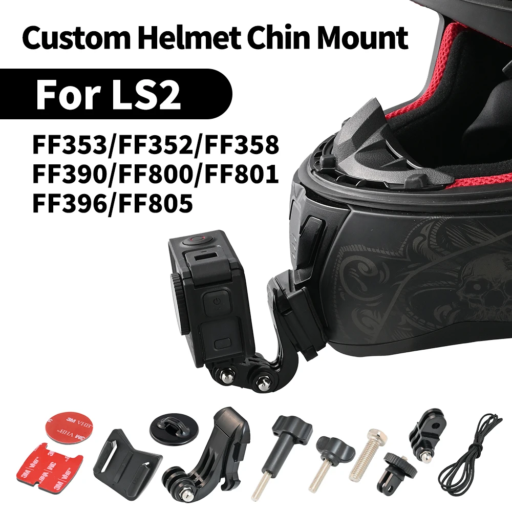 Customized For FF353/FF352/FF358/FF390/FF800/FF801/FF396/FF805 Helmet Chin Mount For LS2 For GoPro Hero DJI Action Insta360