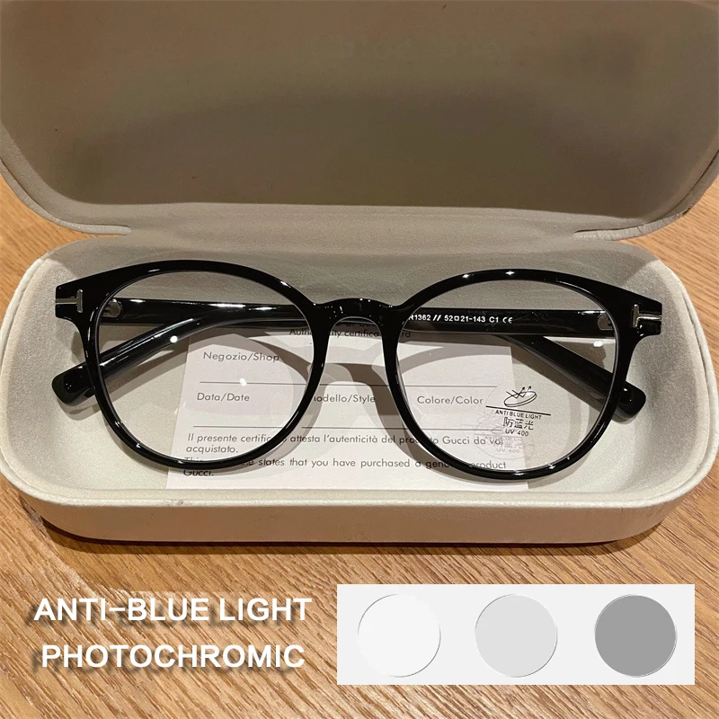 ISLINO TR90 Anti Blue Light Reading Glasses Women Photochromic Prescription Glasses Frame Luxury Hyperopia Myopia Eyewear