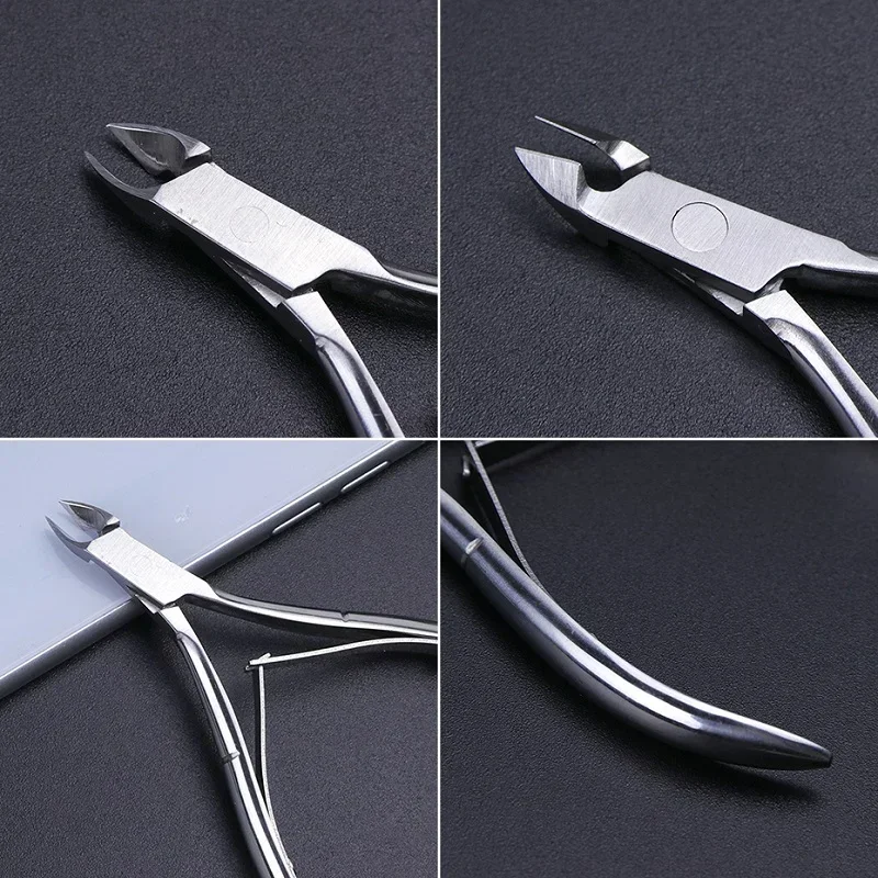 Tres juegos de tijeras exfoliantes para uñas de acero inoxidable avanzadas, tijeras para cutículas