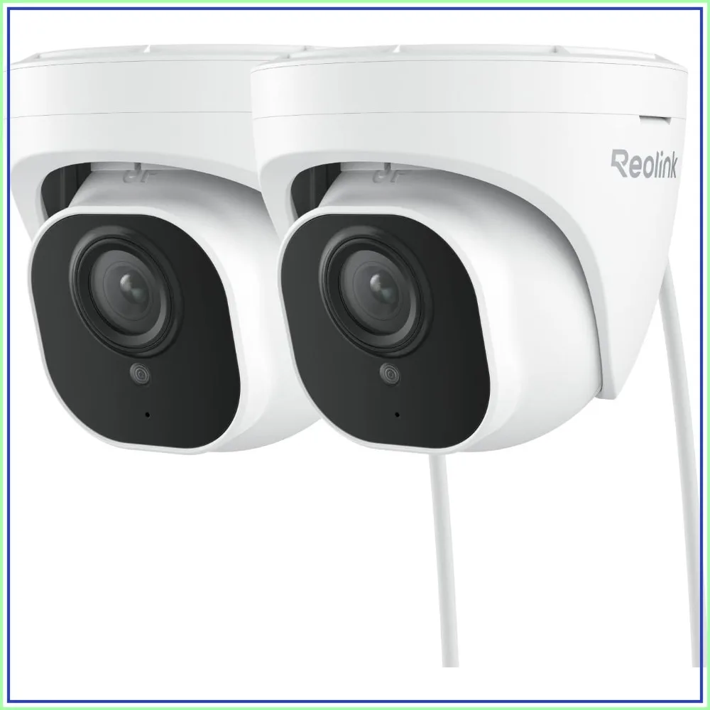 

4K PoE Dome Security Cameras, Human/Vehicle/Pet Detection, 25FPS, 512GB SD Support, 2-Pack