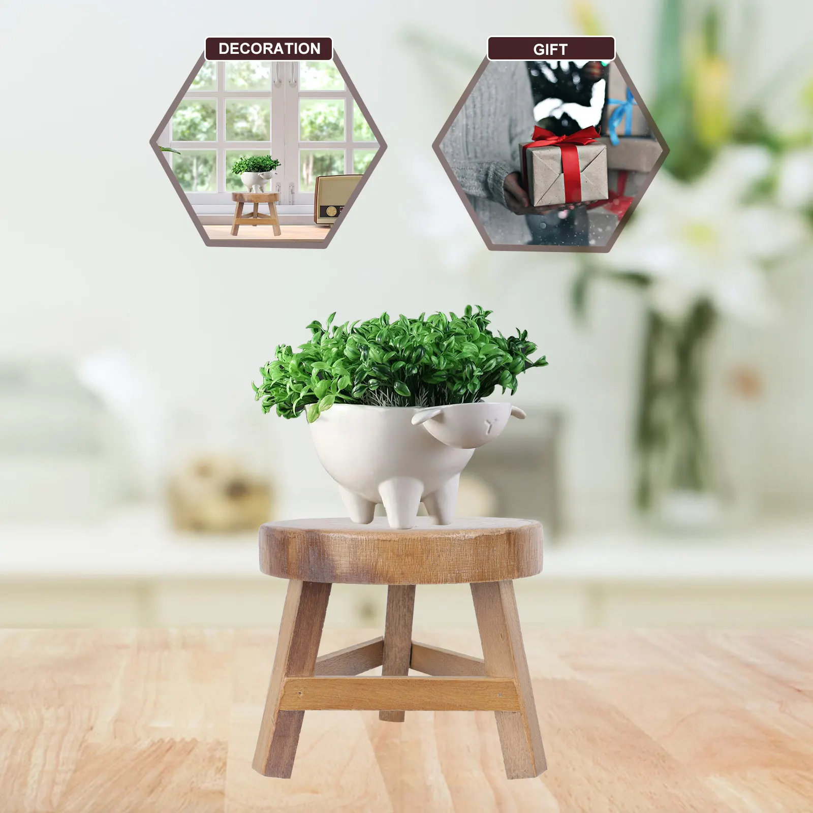 

1 шт. деревянная стойка для растений, прочная подставка для цветочного горшка, внутренняя и наружная подставка для украшения сада на балконе, деревянная стойка для цветов