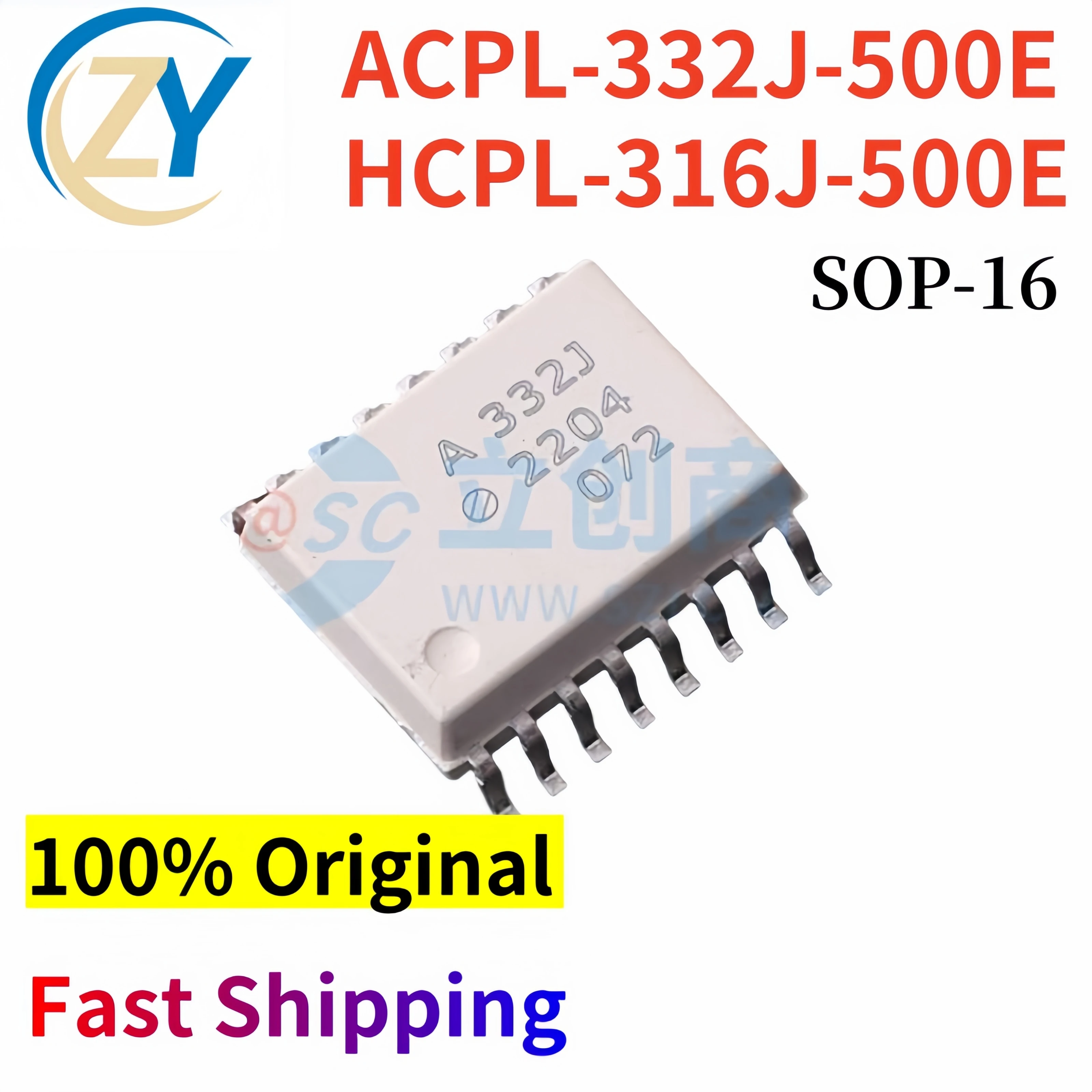 (2pcs) ACPL-332J-500E Optocouplers HCPL-316J-500E SOP16 2Channel 100% Original & In Stock