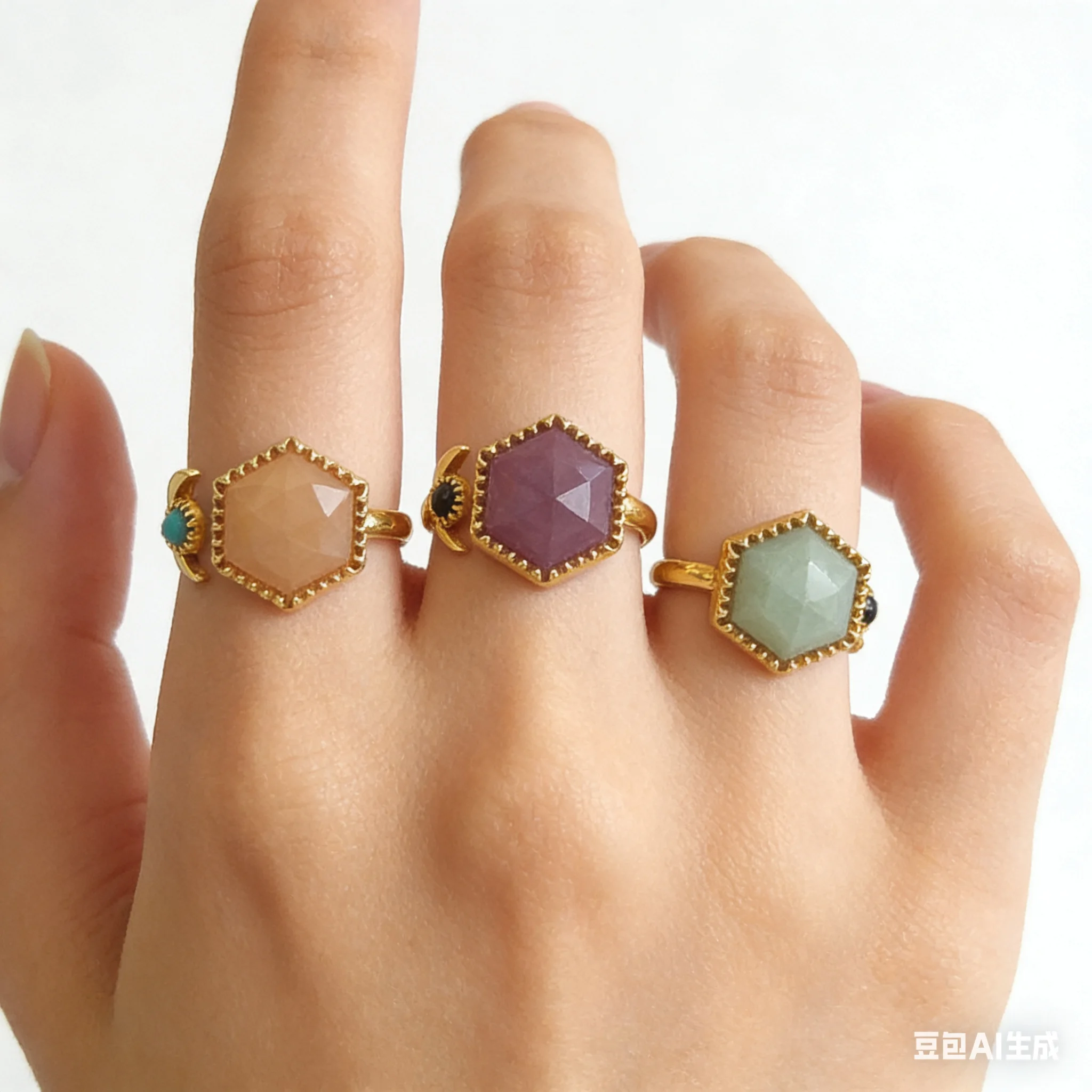 

WT-R426 WKT 2022 Retro Bohemia Natural Gemstone Adjustable Ring For Girls New Party Gold-Plate Rings Accessory Jewelry Trend