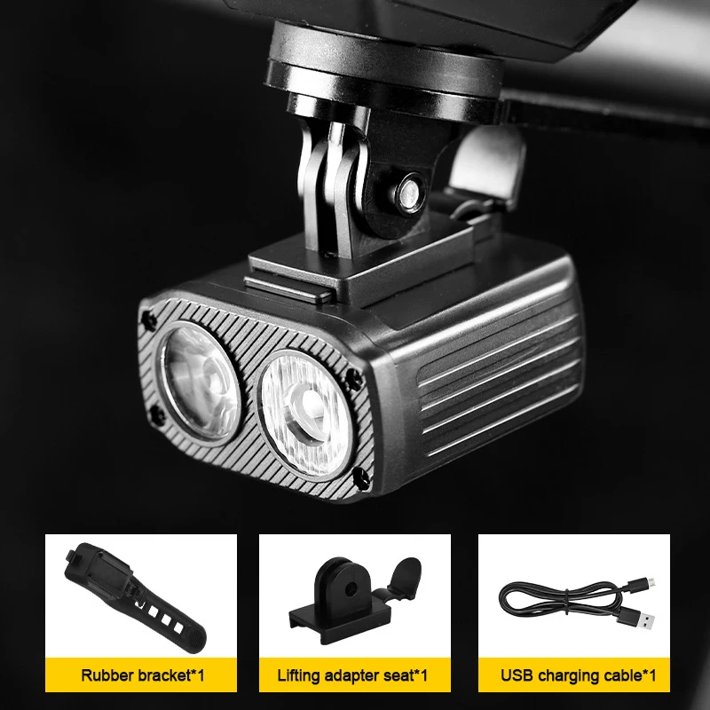 2024 Bike Light USB Rechargeable T6 LED Bicycle Lights 5 Modes MTB Flashlight Bicycle Headlight for Cycling Bicycle Front Lamp