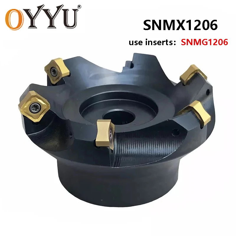 

OYYU SNMX Face Milling Cutter SNMX1206 SNMX 50-22-4T 50 63 80 100 125 160 CNC Cutting Tool Holder Carbide Inserts SNMG SNMG1206