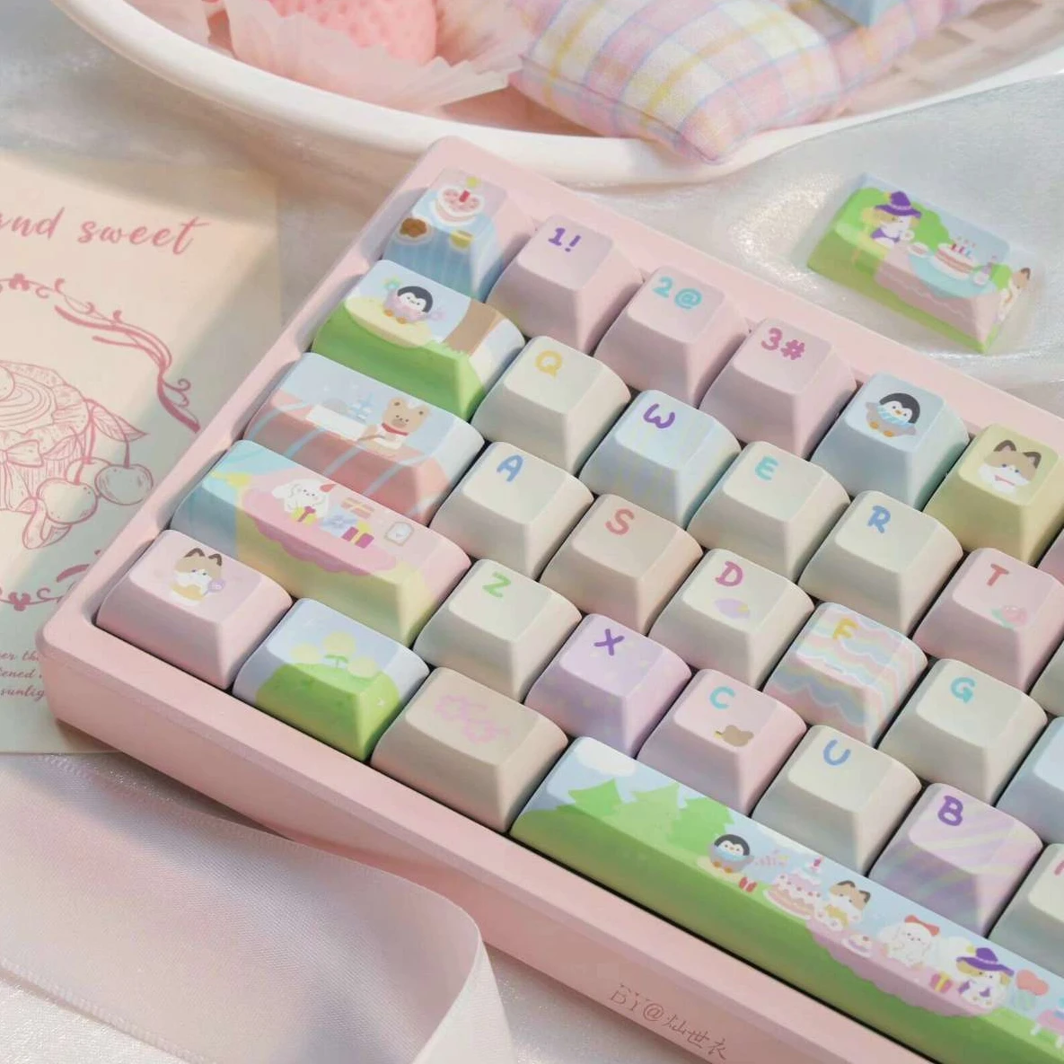 

Cream cake cute kca/koa full set of pbt five-sided sublimation keycaps