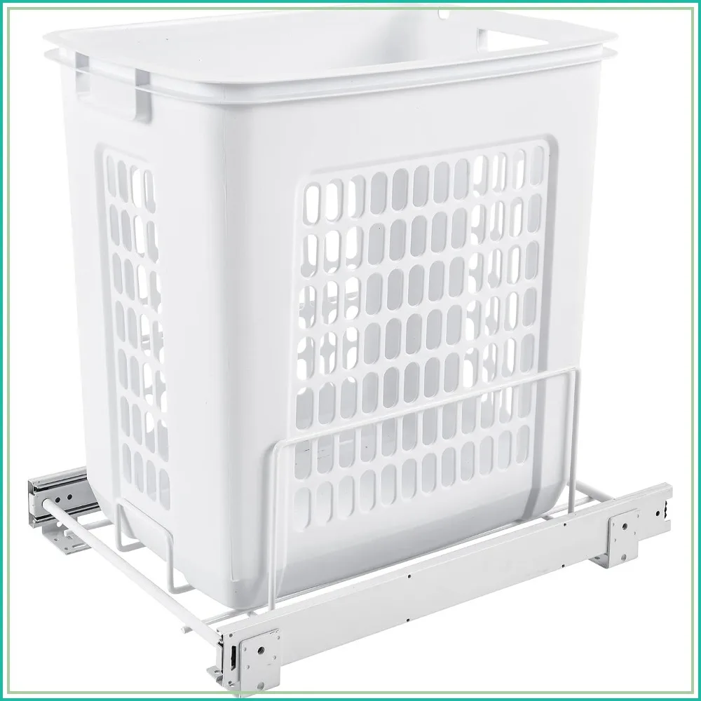 Pullout Clothes Hamper with Steel Frame and Polymer Laundry Bin for Bedroom or Closet