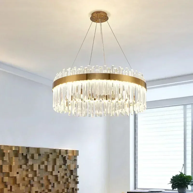 

Modern Luxury Chandeliers Crystal Pendant Ceiling Lights for Living Dining Room Kitchen Gold Pendant Light Decor Indoor Lighting