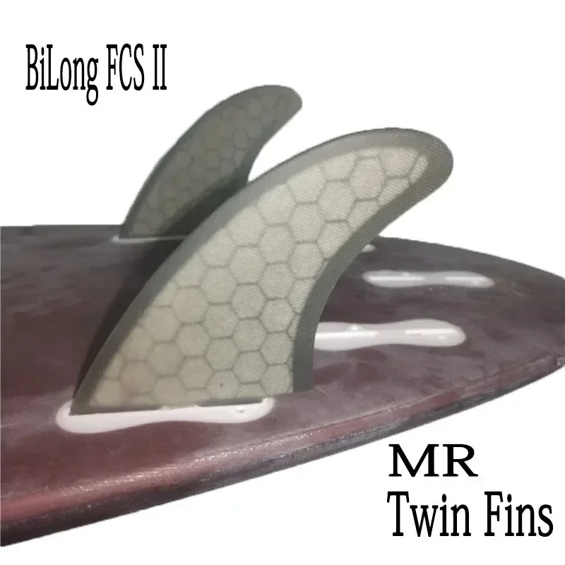 BiLong FCS II MR Twin Fins X Large -Electric Surfboard Fins Performance Core Fish Funboard and Twin Fin Boards.Quilhas Surf Fins