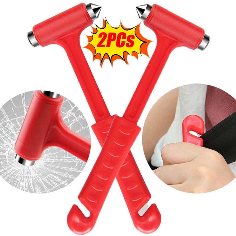 Two-in-One Emergency Car Safety Hammers Seat Belt Cutter Window Breaking Hammer Portable Car Emergent Rescue Escape Tools