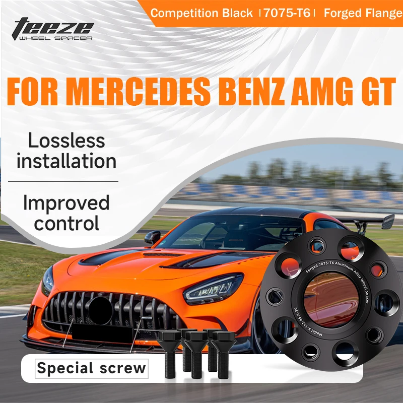

2 шт. 5x112 66.6, черные кованые проставки для колес с центровкой по ступице T6-7075 для Mercedes-Benz AMG, 15/20/25/30/35 мм, с удлиненными колесными болтами