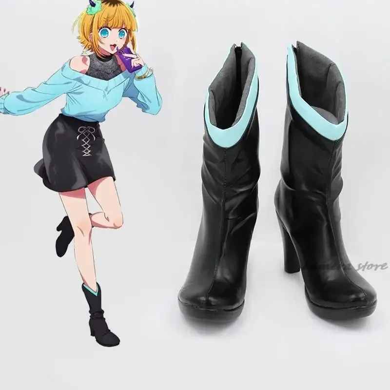 2025 anime oshi no ko mem cho botas cosplay sapatos pretos roupas femininas partyeu35 toeu43 presente de festa dia das bruxas chri