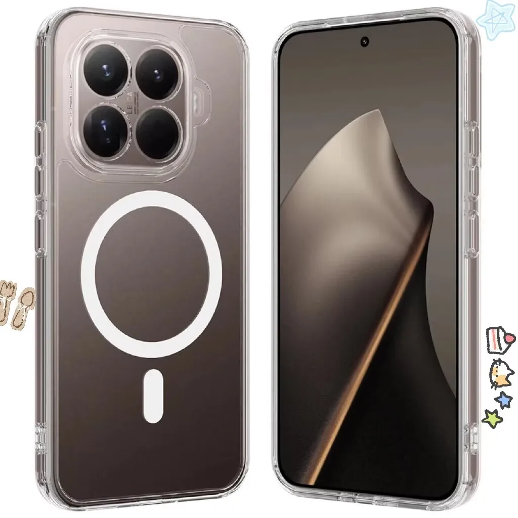 Für Xiaomi 15T Pro Hülle Magnetisch Stoßfest Transparent Weiches TPU+ Hartes PC Klare Schutzhülle für Xiaomi Mi 15T Pro