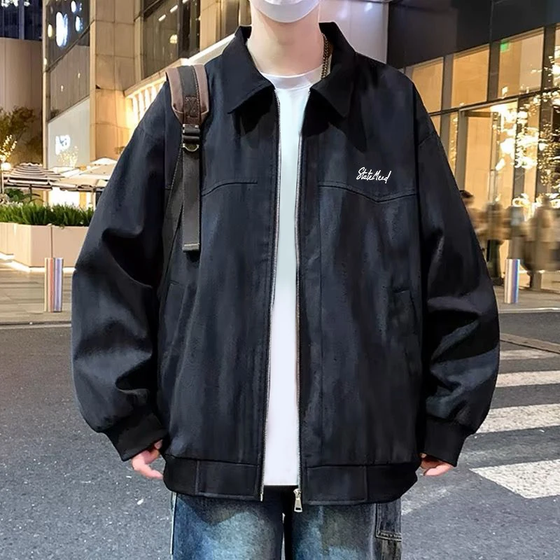 

Повседневная тонкая мужская куртка, весна-осень 2023, новинка Sle, модная брендовая молодежная повседневная рабочая одежда, пальто свободного покроя, украшенная молнией, поли...