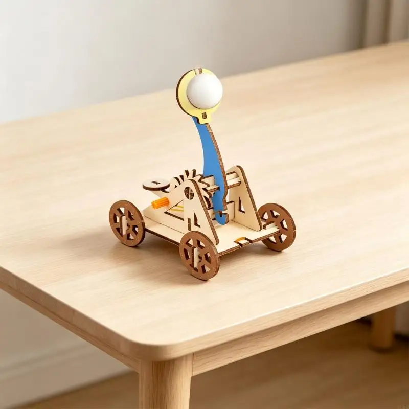Wooden Ancient Catapult Model Craft Set Adjustable Angles For Classroom 