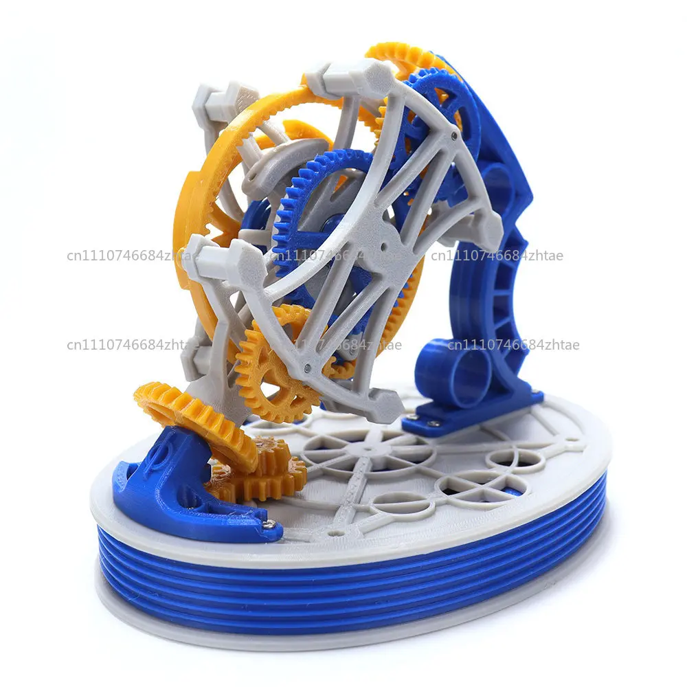 Dual axis tourbillon model power 3D printing pendulum clock mechanical principle desktop pendulum gear