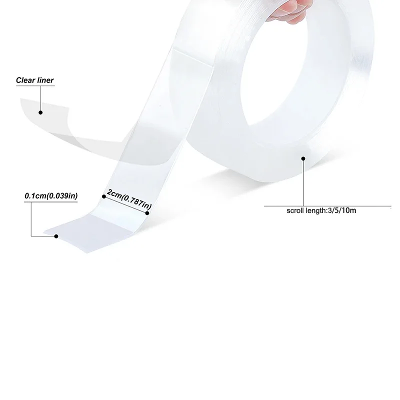 

3/5/10 м нано прозрачная двусторонняя лента для раковины, самоклеящиеся водостойкие плесени, прочная уплотнительная полоска, силиконовые наклейки