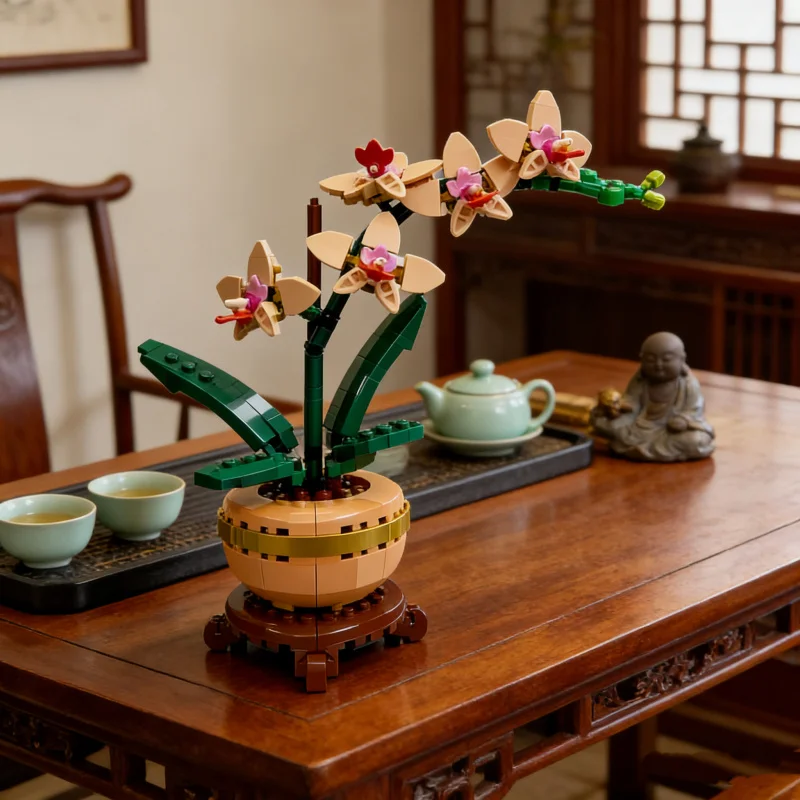 

Home furnishing decoration creative bouquet flower building blocks bricks adult men and women Valentine's Day birthday holid