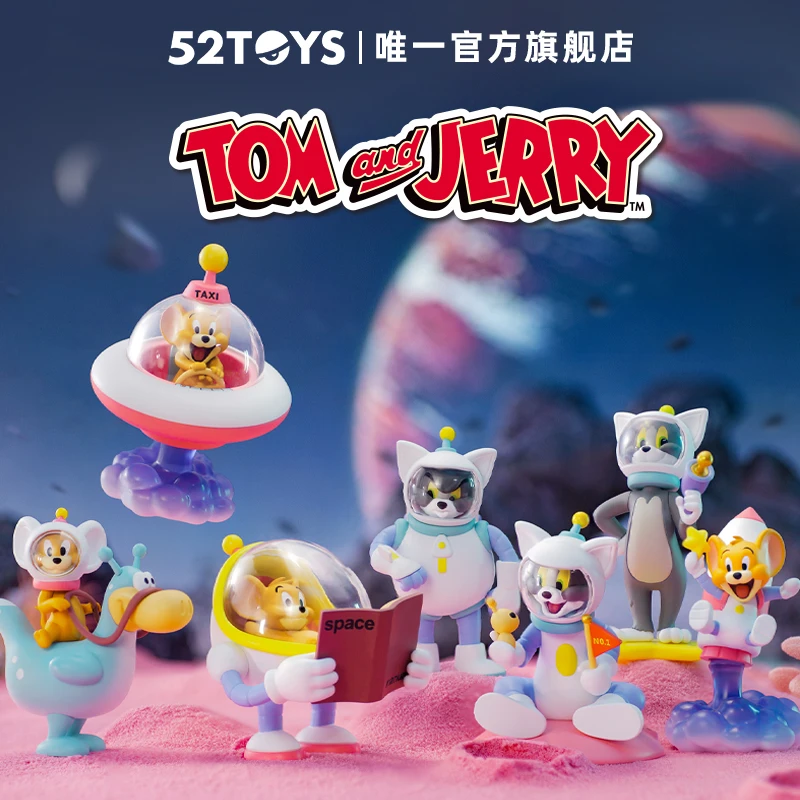 TOM y JERRY Space Travel Series Anime figura de acción Guess Bag Ornament Figurines decoración del hogar muñecas de escritorio modelo regalo para niñas