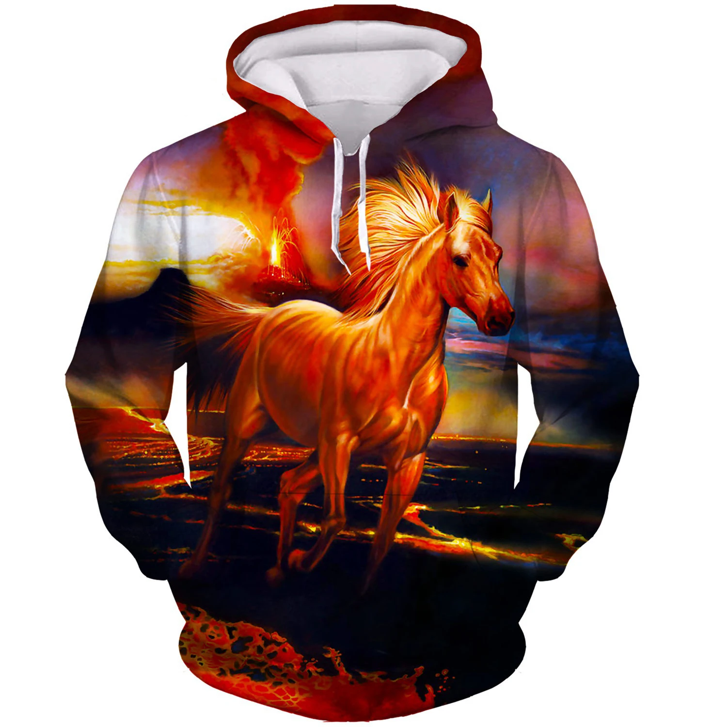 

Fashion Horse Hoodies Animal 3D Print Men Women Autumn Casual Hooded Sweatshirts Oversized Harajuku Pullovers Kids Tops Clothing