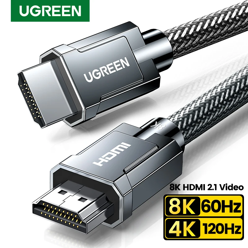 Kabel Ugreen 8K HDMI2.1 do konsoli Xbox X PS5 Xiaomi Mi Box 8K/60Hz 4K/120Hz kabel HDMI przejściówka kabel 48gbps HDR10 + kabel HDMI