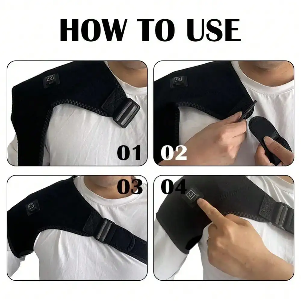 2026Electric Heating Heated Shoulder Brace Wrap Shoulder Massage Support Belt Strap for Arm Shoulder Fitness Brace Keep Warm