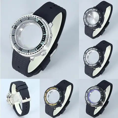 NH36 43mm klockboetter med kapitelring safirglas för Seiko NH35 NH36 NH34 NH38 urverk Tuna Canned Mod C3 lysande bezel 10 best sales Seiko Tuna klockboett - №9