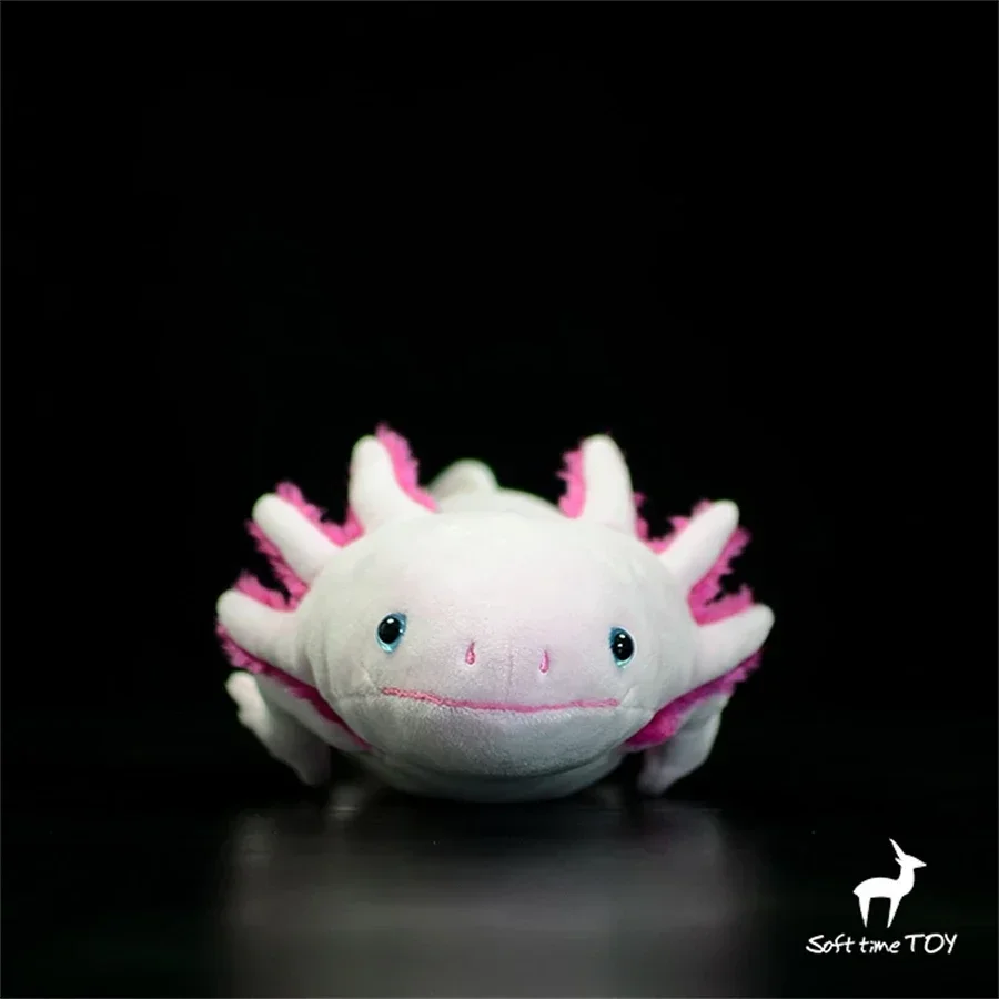 Juguete de peluche Axolotl rosa realista, animal relleno de salamandra realista, peluche de pez caminante mexicano, muñeca Newt rosa, regalo para niños