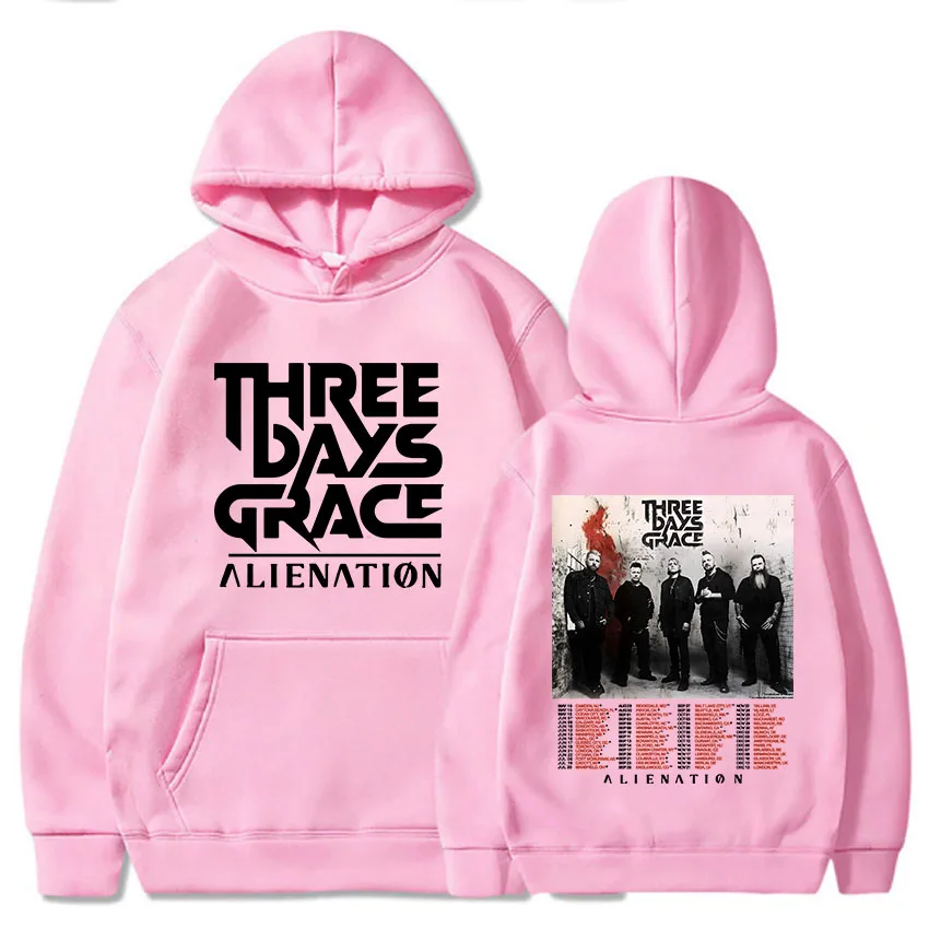 THREE DAYS GRACE ALIENATION Tour 2025 Hoodies Fashion Long Sleeve Casual Sweatshirt Hooded Unisex Streetwear Hip Hop Print Hoody