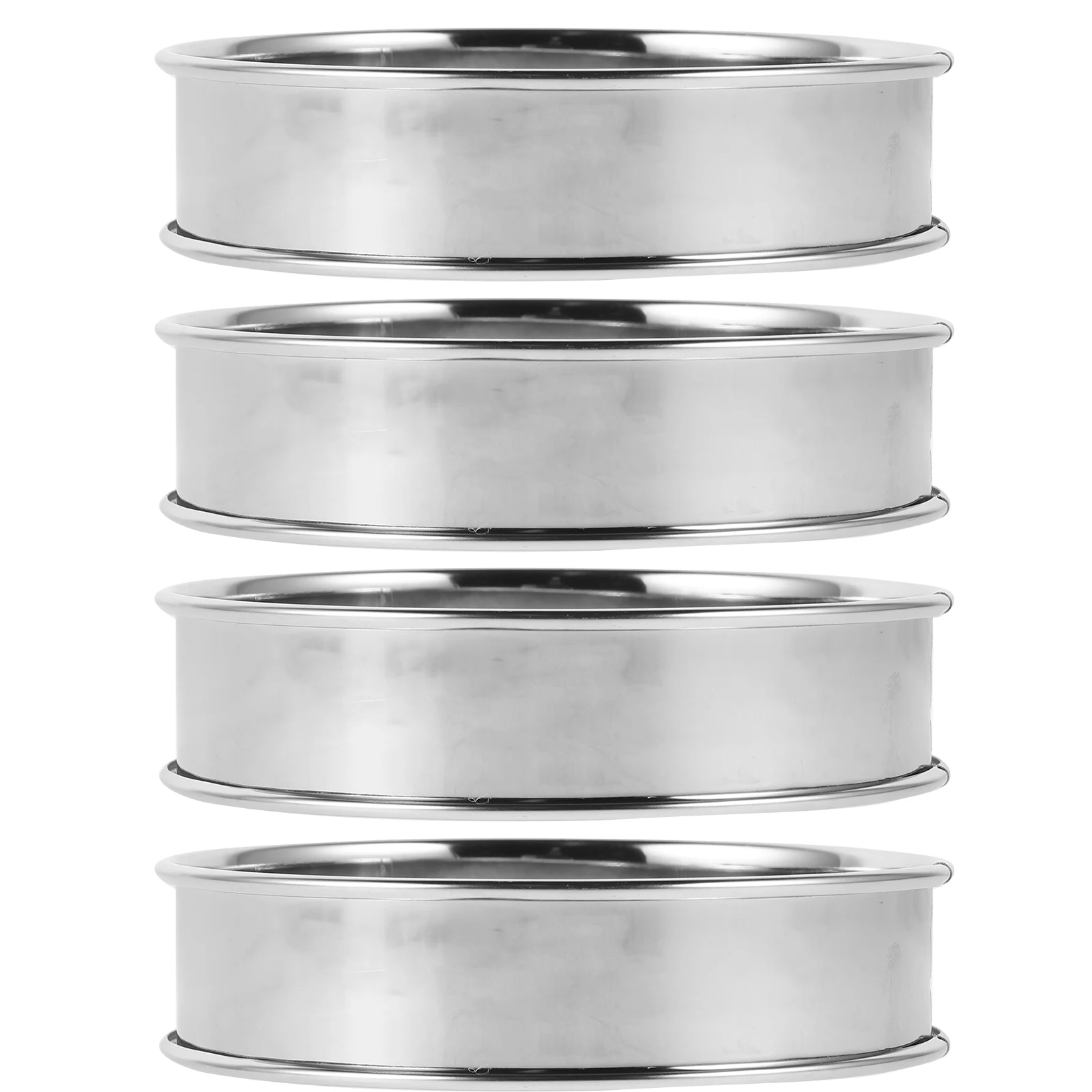 

4 Pcs Baking Mold Ring Cooking Rings Cake for 430 Stainless Steel Dessert Muffin Molds