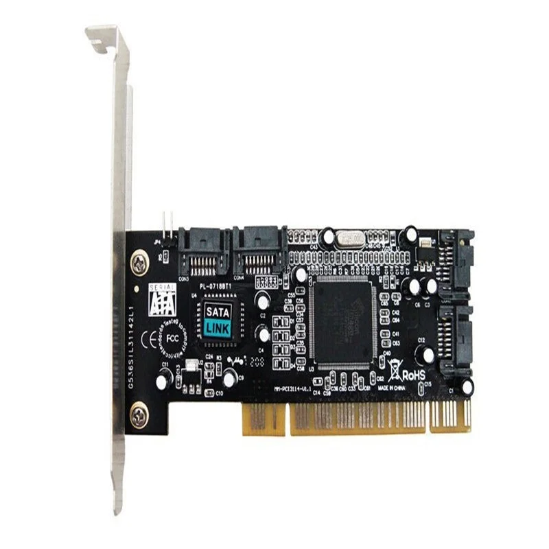 

New Stock Chip SIL3114 PCI to 4 SATA Interfaces Expansion Card Support 3TB Win8