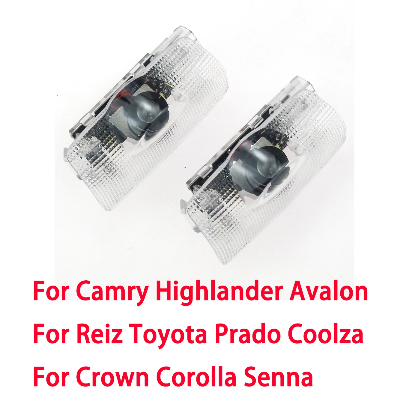 2 Pcs White LED Car Door Welcome Light For Camry Highlander Avalon Reiz Toyota Prado Coolza Crown Corolla Senna